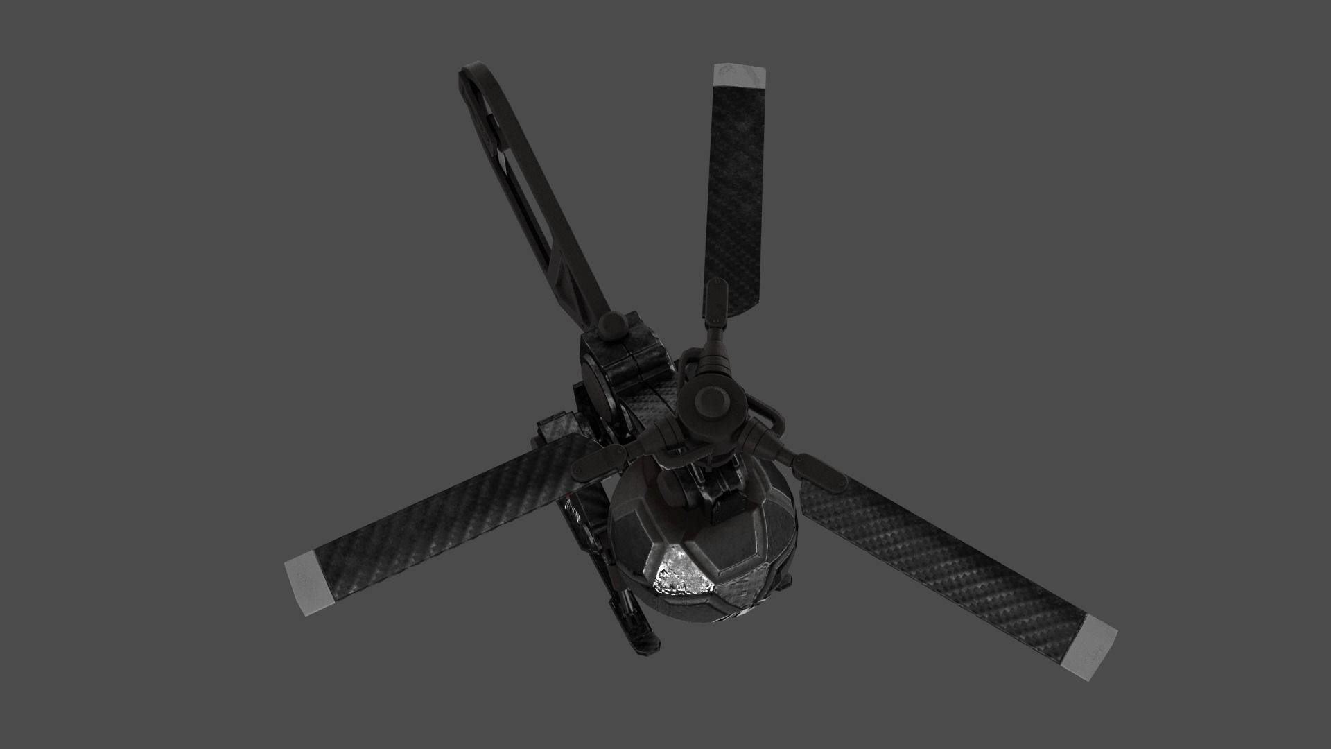 Copter Drone Low-poly 3D model_3