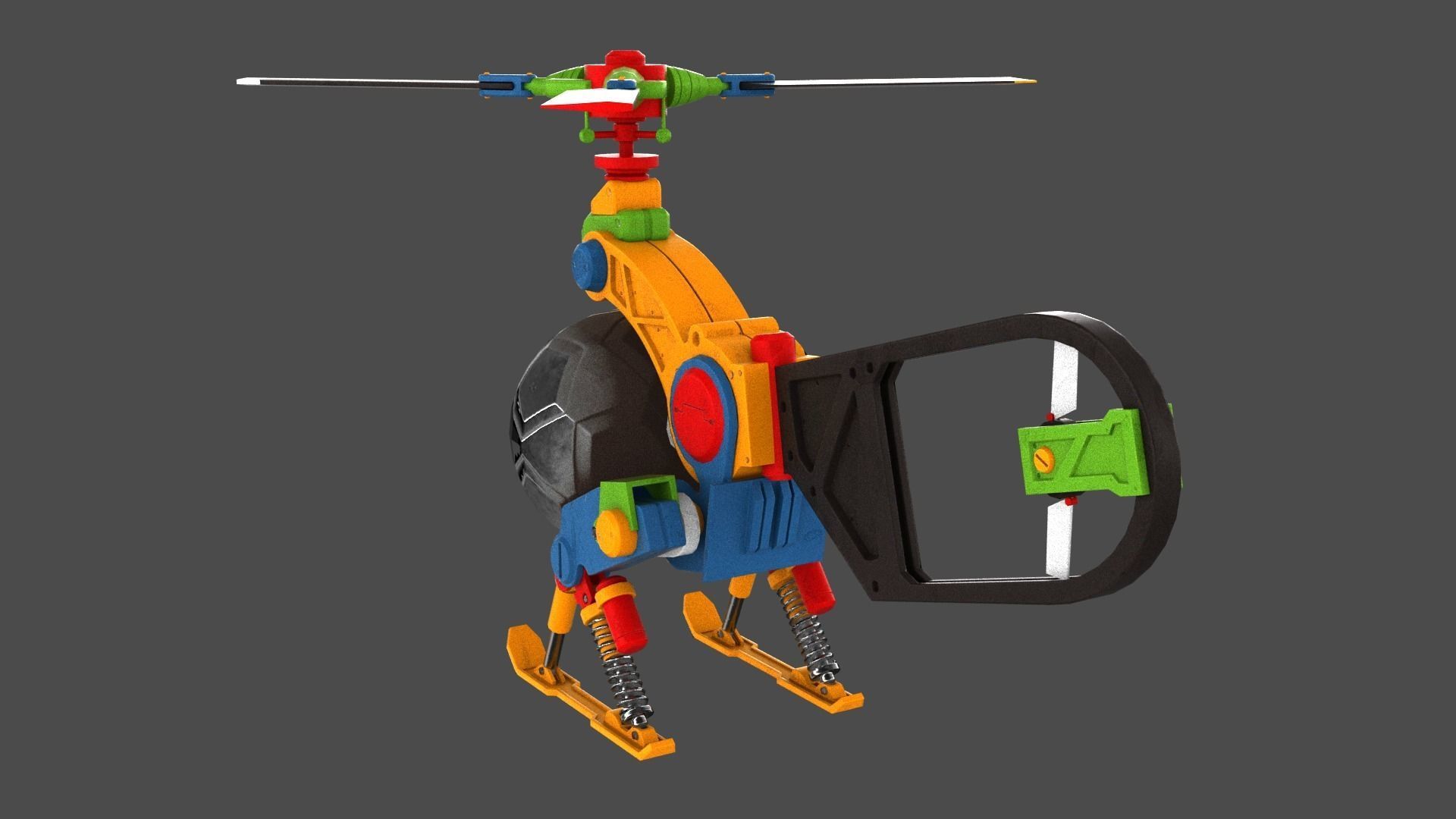 Copter Drone Low-poly 3D model_14