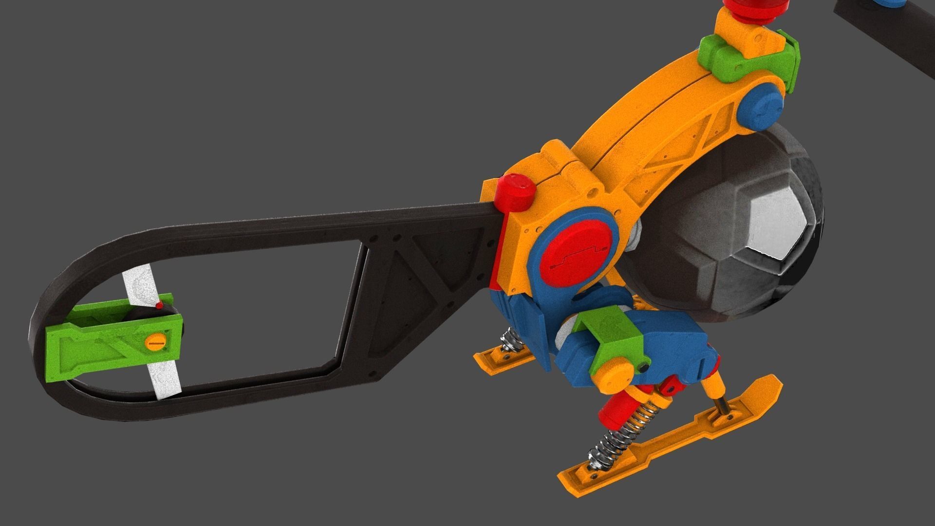 Copter Drone Low-poly 3D model_17