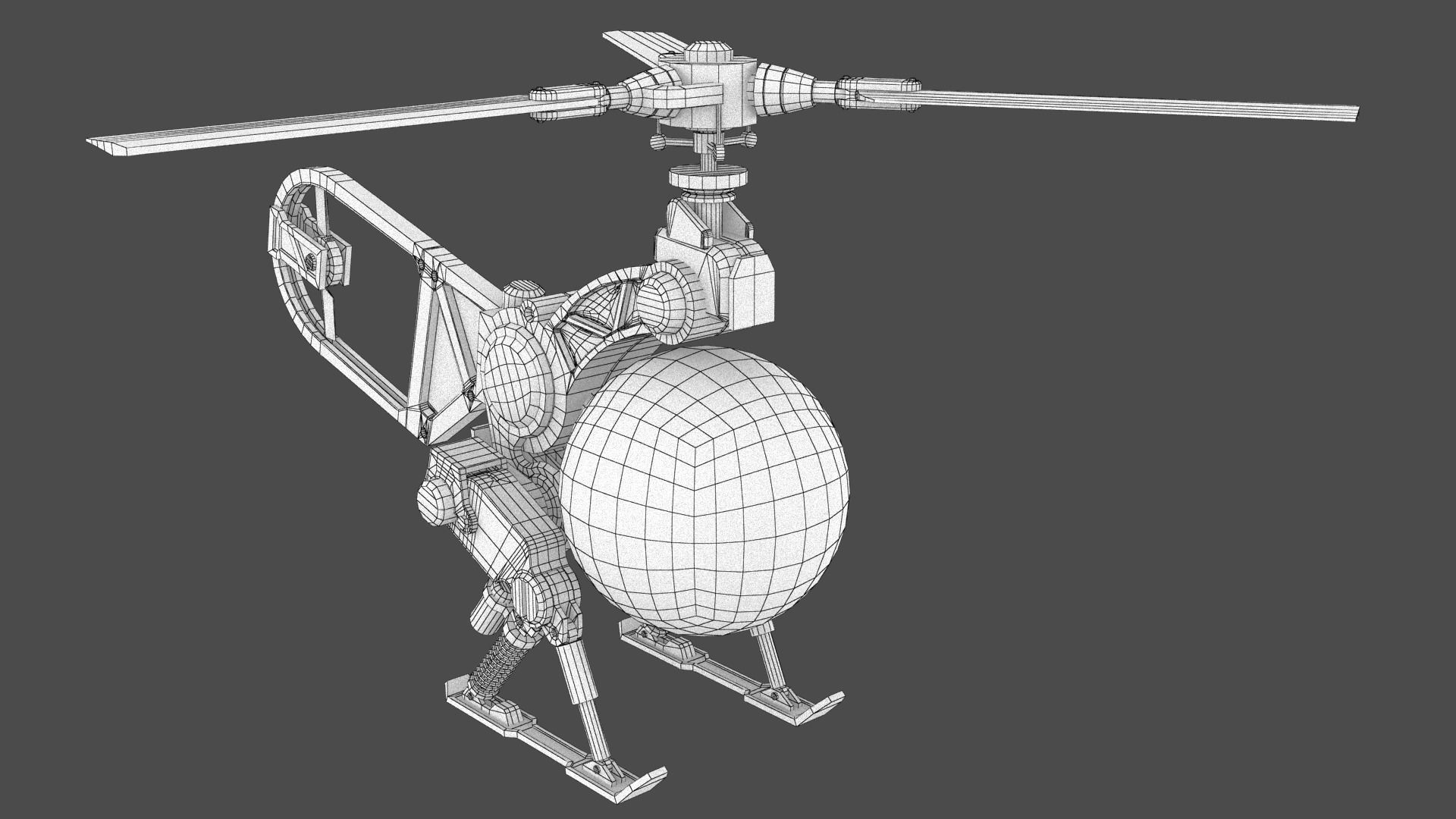 Copter Drone Low-poly 3D model_26