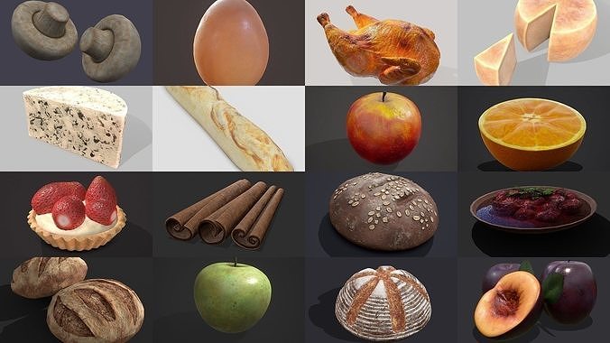 Medieval Double Picnic Feast Collection  3D Model Pack 5
