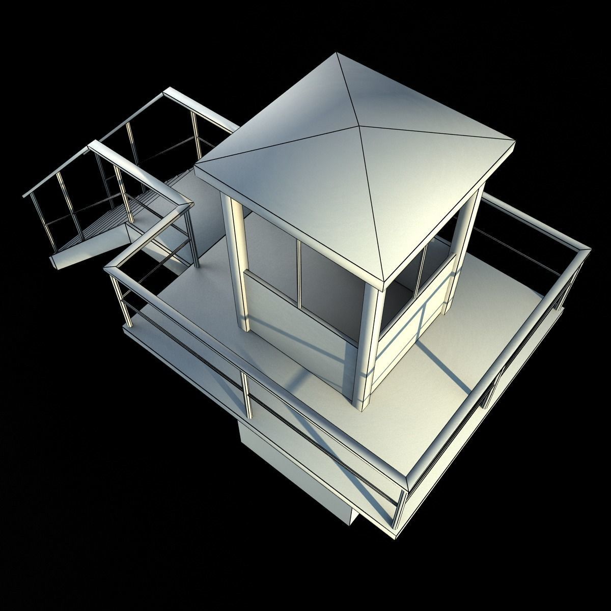 Prison Tower Low-poly 3D model_13