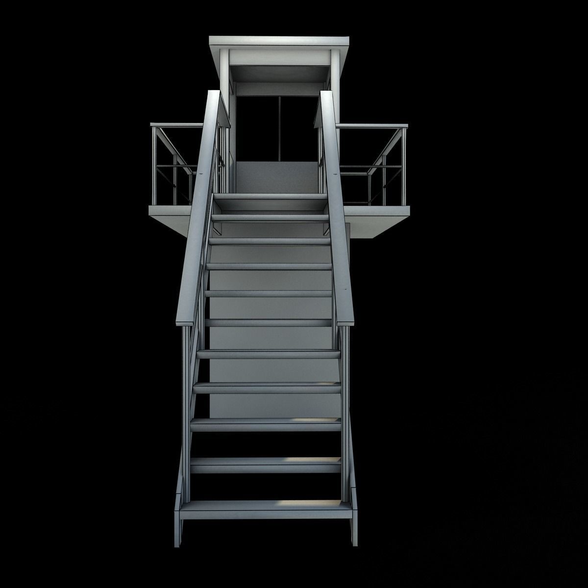 Prison Tower Low-poly 3D model_16
