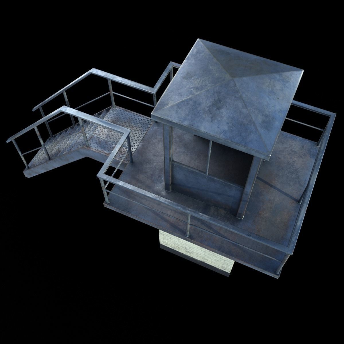 Prison Tower Low-poly 3D model_5