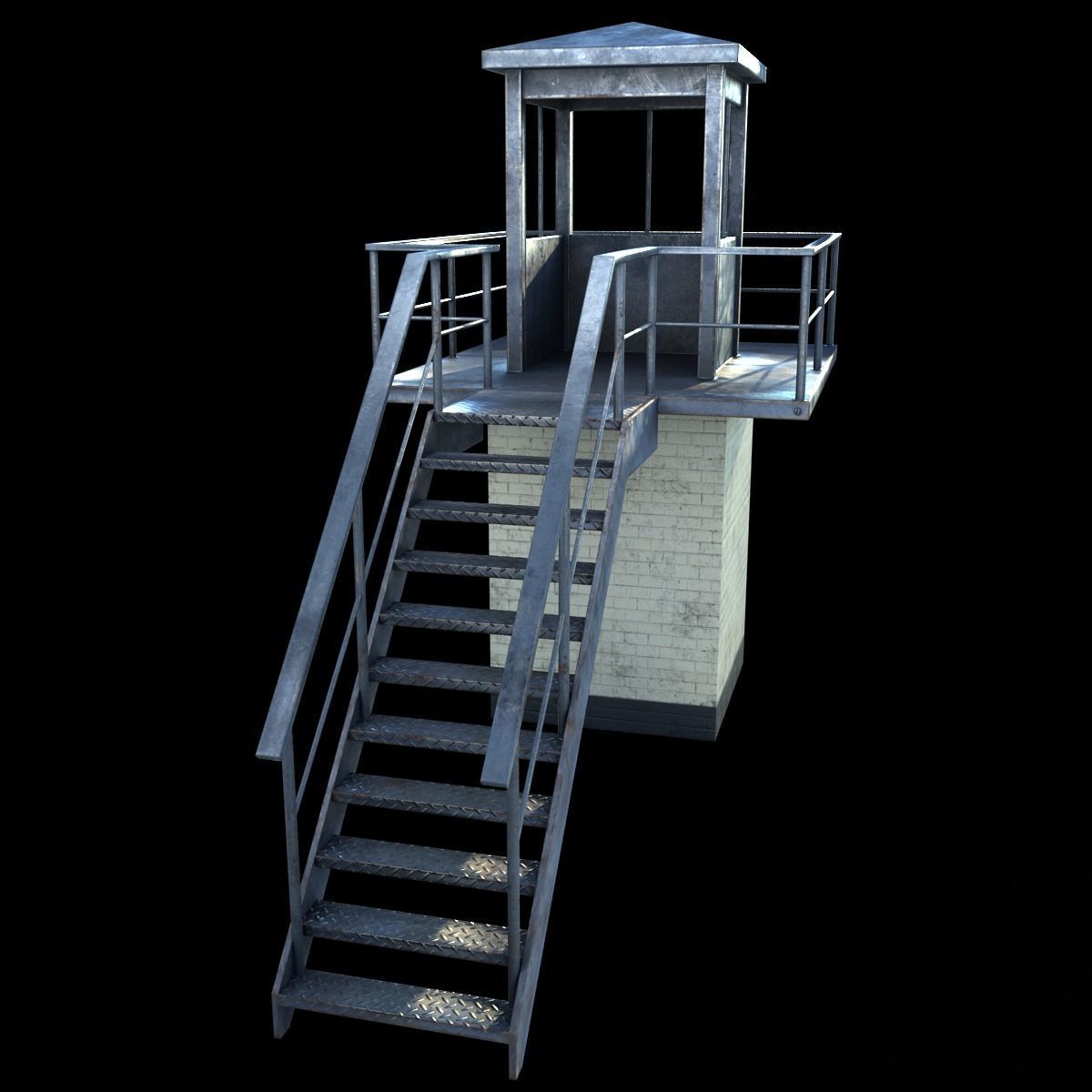 Prison Tower Low-poly 3D model_2