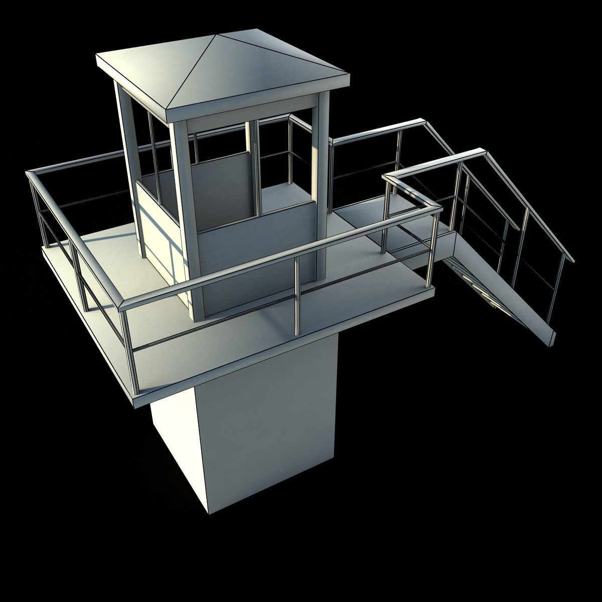 Prison Tower Low-poly 3D model_18