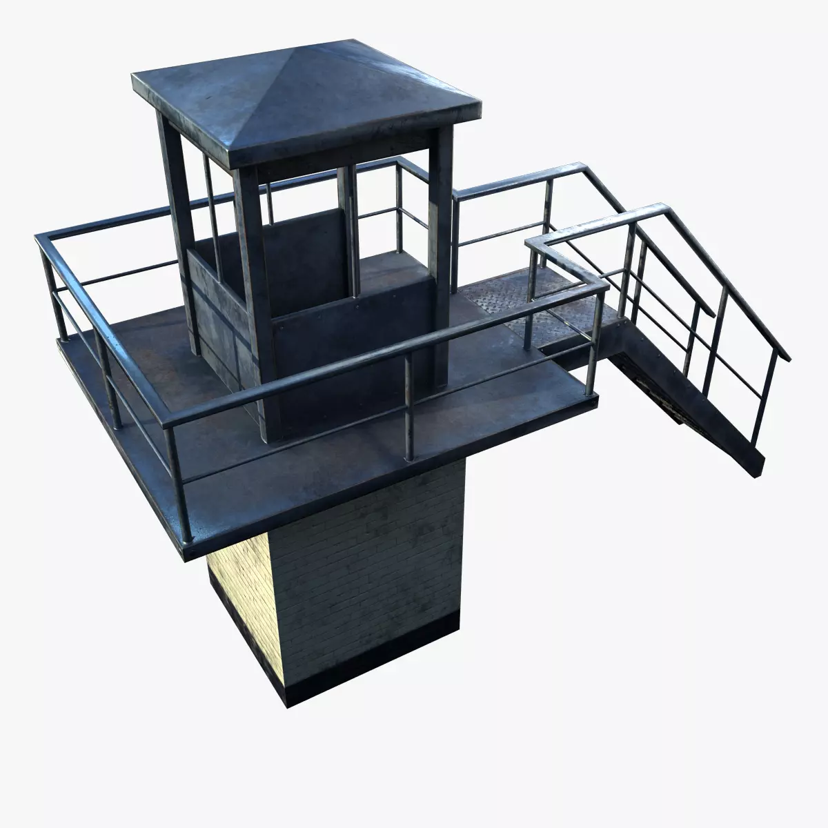 Prison Tower Low-poly 3D model_0
