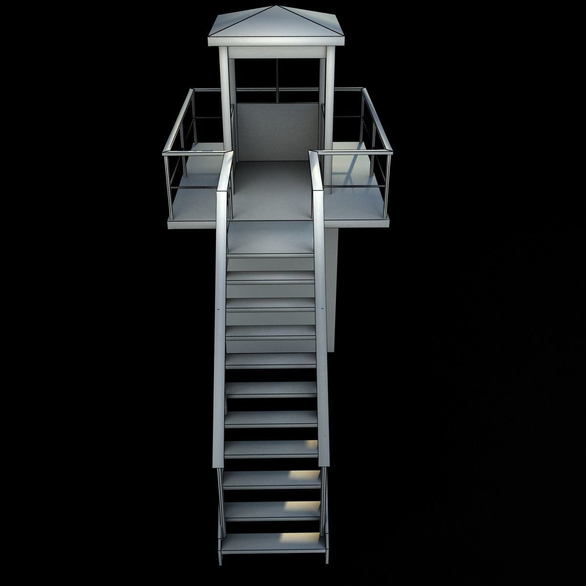 Prison Tower Low-poly 3D model_14