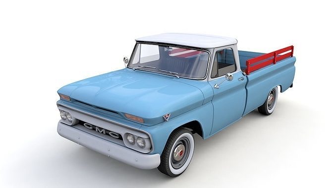 GMC PICKUP TRUCK FLEETSIDE LONG 1964 3D model