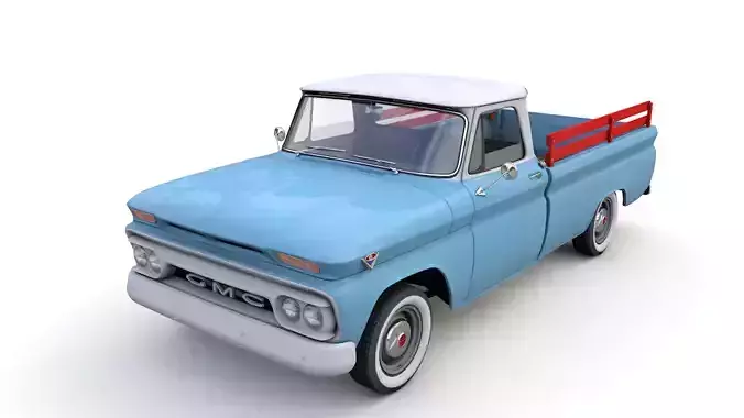 GMC PICKUP TRUCK FLEETSIDE LONG 1964 3D model