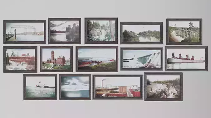 Antique Photos of Duluth Minnesota Low-poly 3D model
