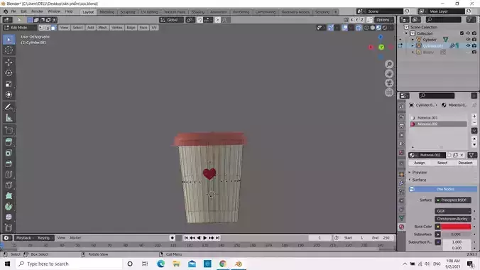 Sour cream plastic realistic 3D model