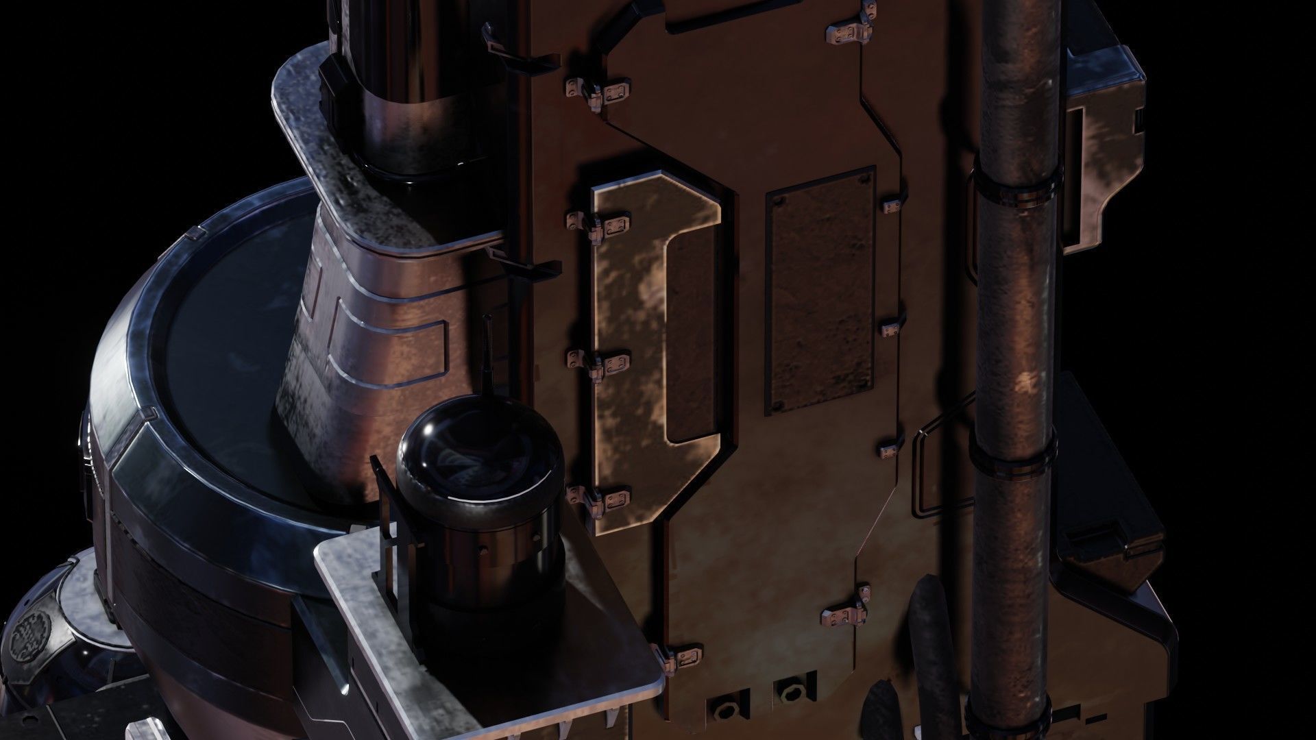 Sci-Fi Energy Tower 3D model_5