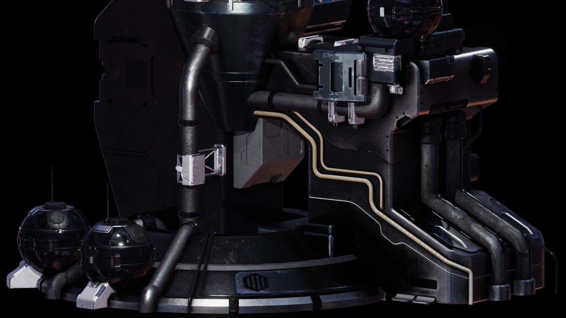 Sci-Fi Energy Tower 3D model_6