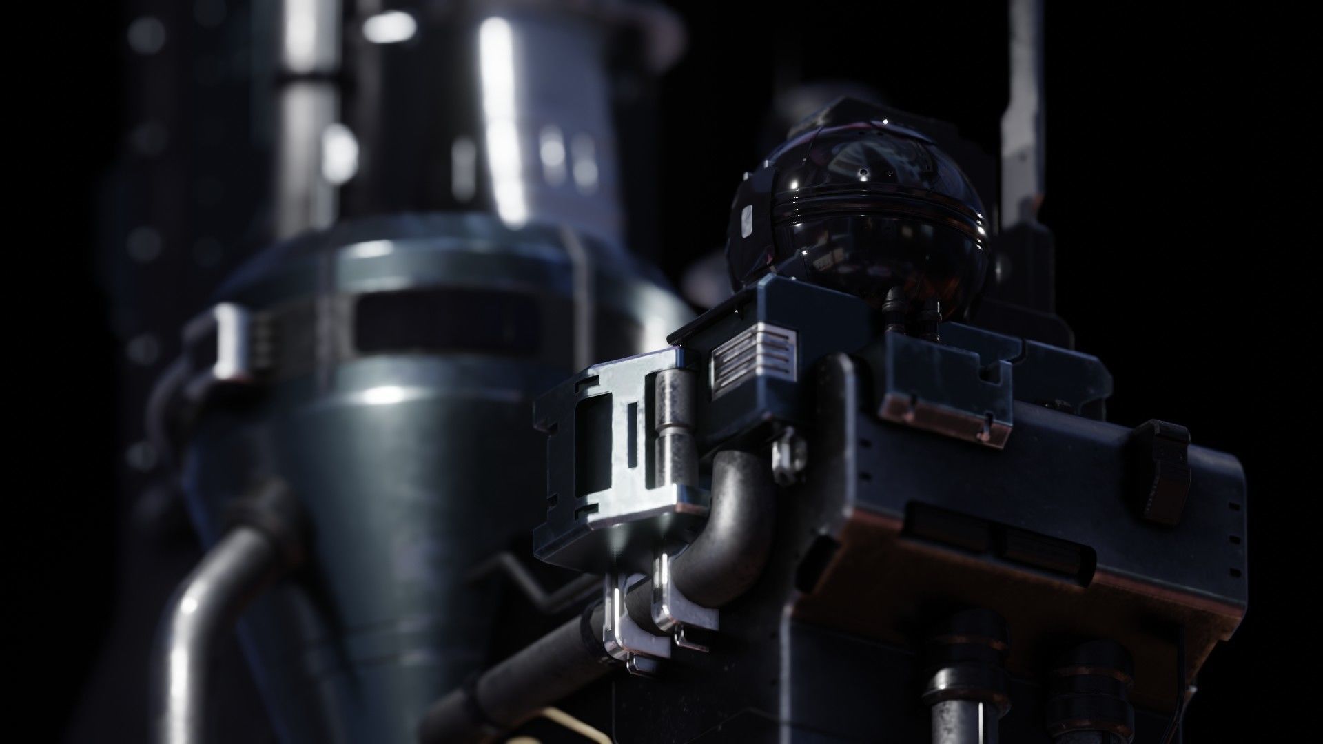 Sci-Fi Energy Tower 3D model_10