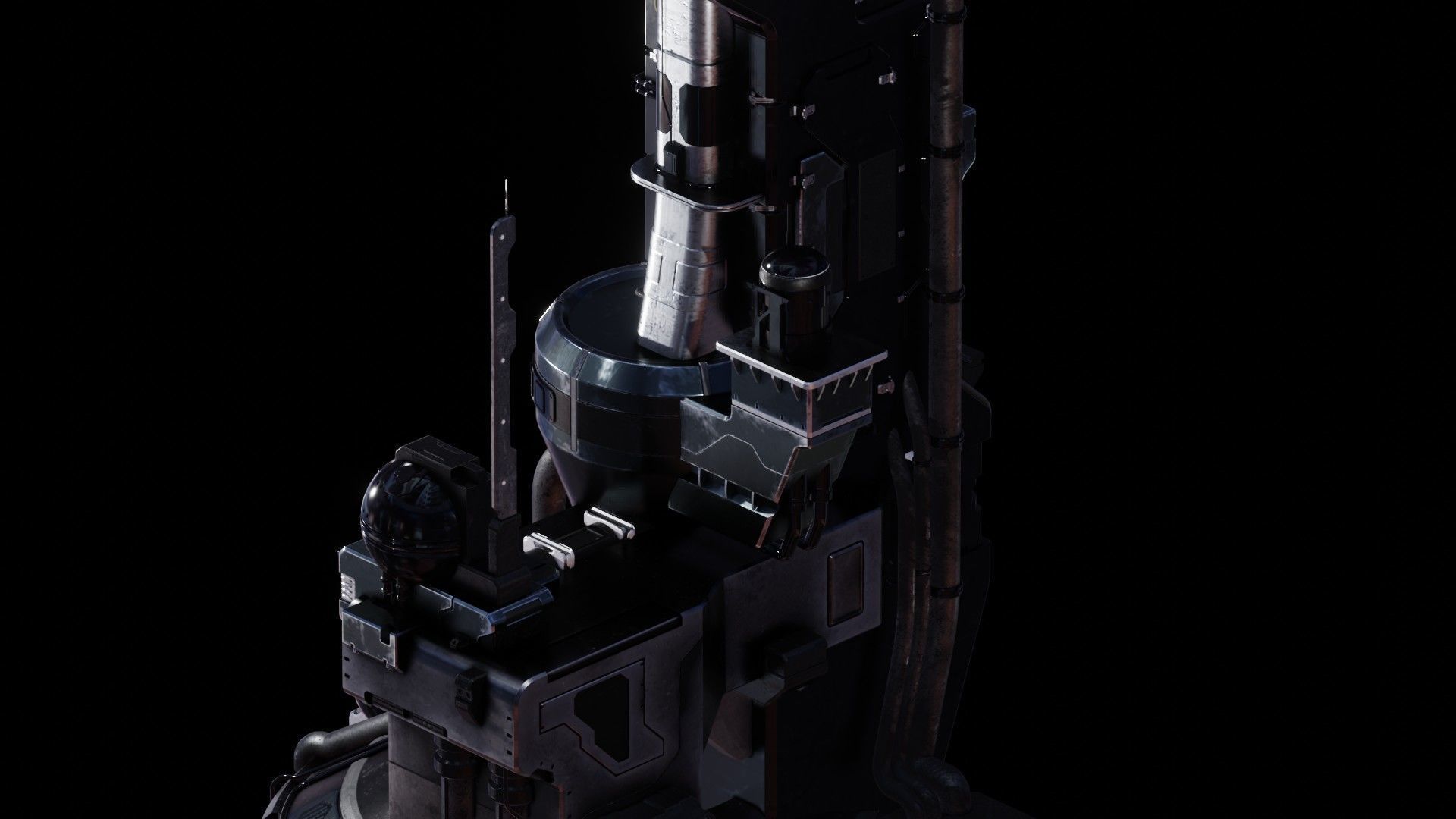 Sci-Fi Energy Tower 3D model_9