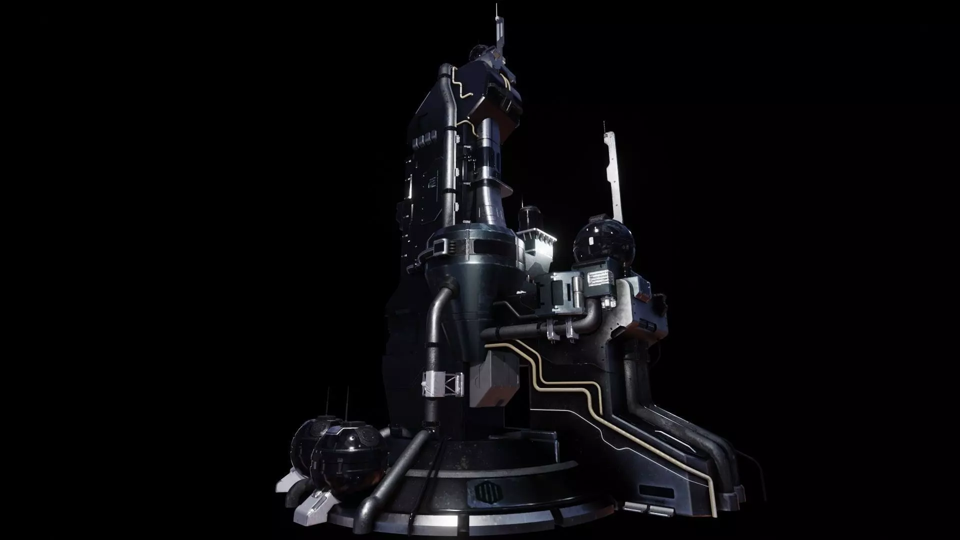 Sci-Fi Energy Tower 3D model_0