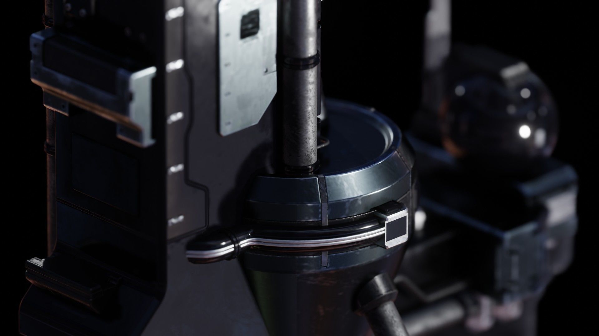 Sci-Fi Energy Tower 3D model_11