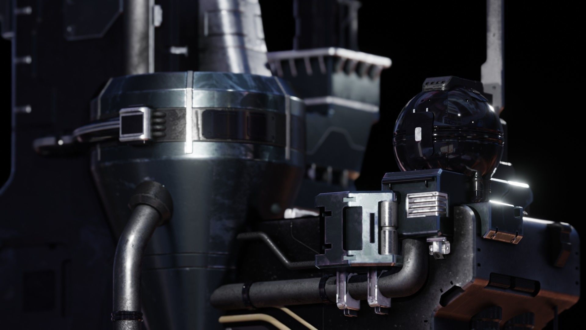 Sci-Fi Energy Tower 3D model_12