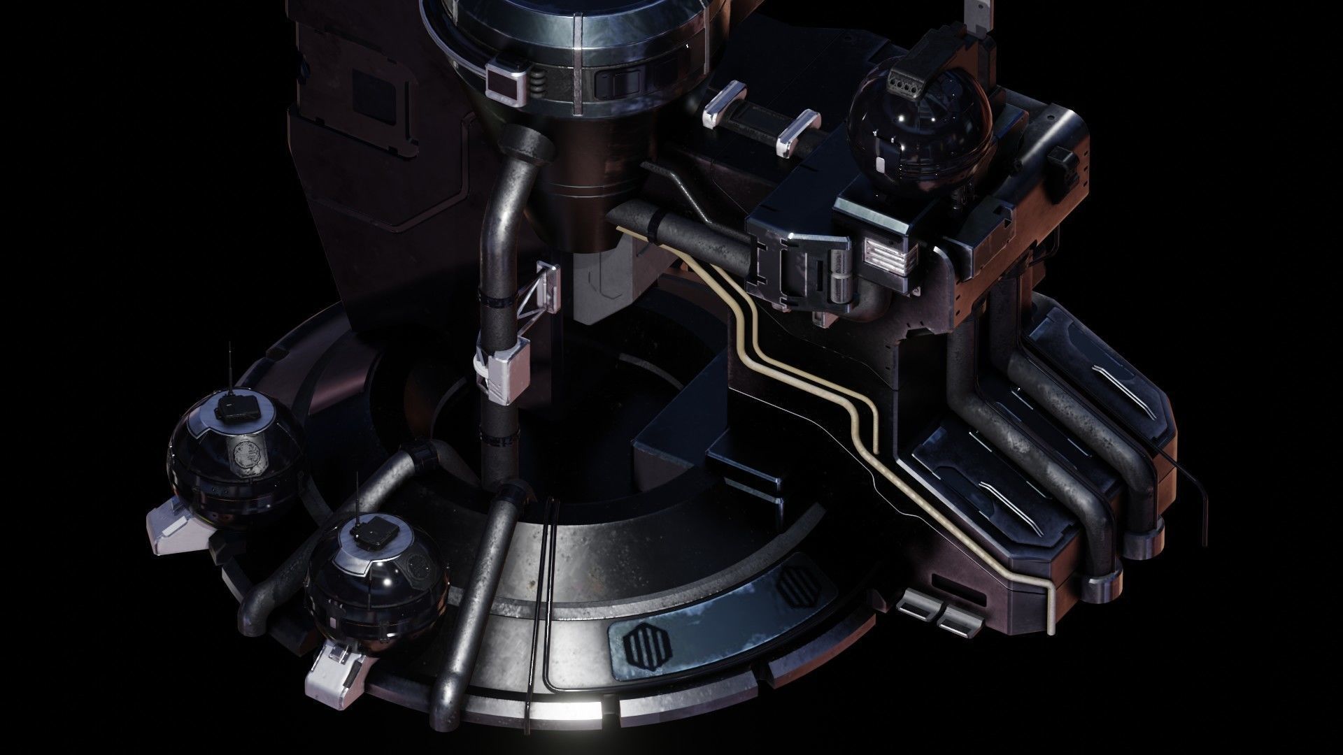 Sci-Fi Energy Tower 3D model_7