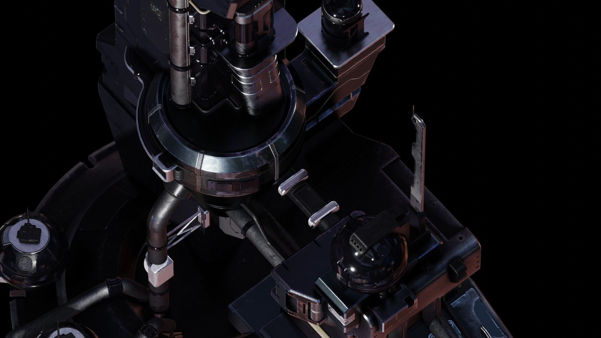 Sci-Fi Energy Tower 3D model_13