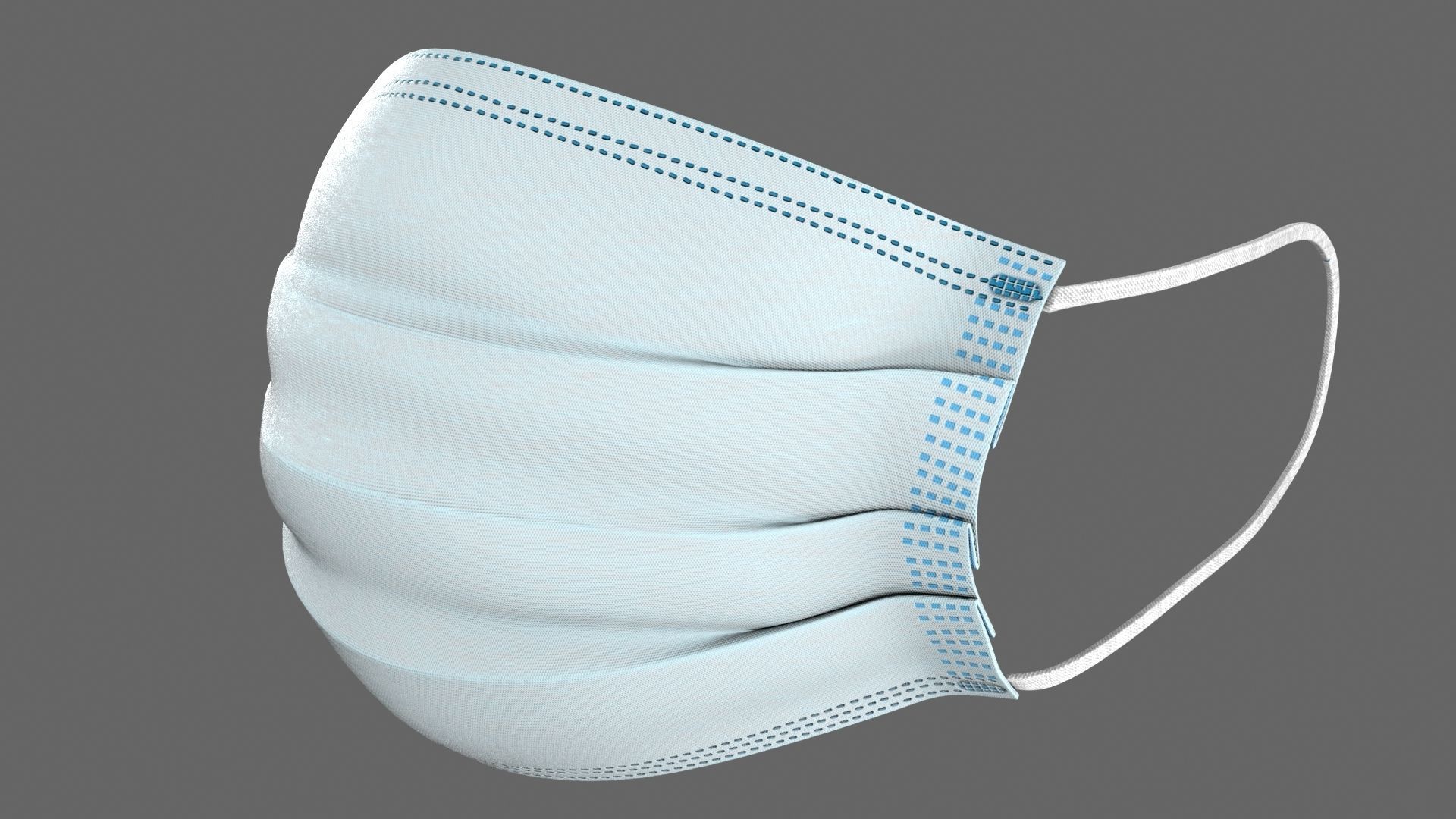 Medical Mask Low-poly 3D model_4