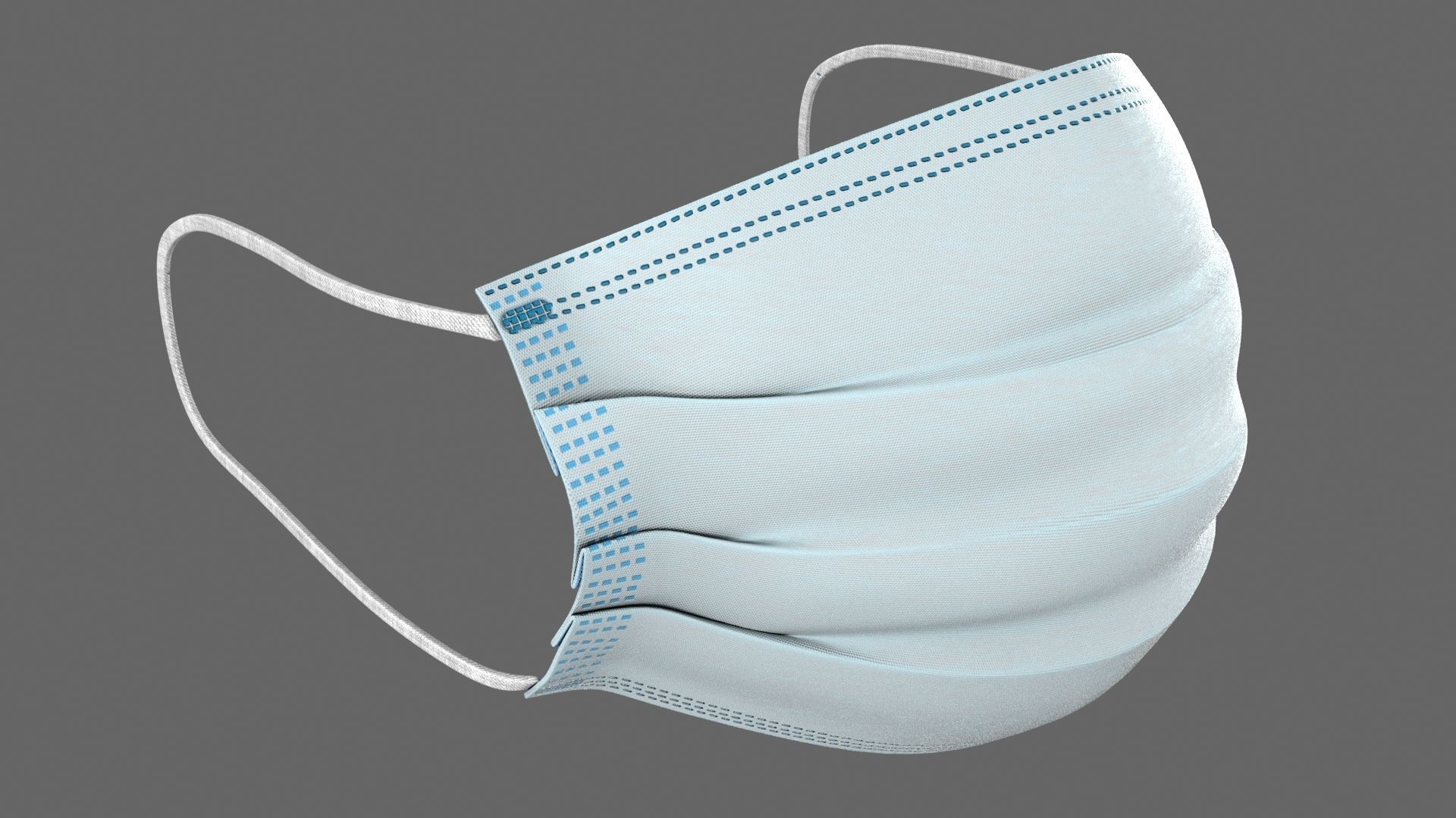 Medical Mask Low-poly 3D model_1