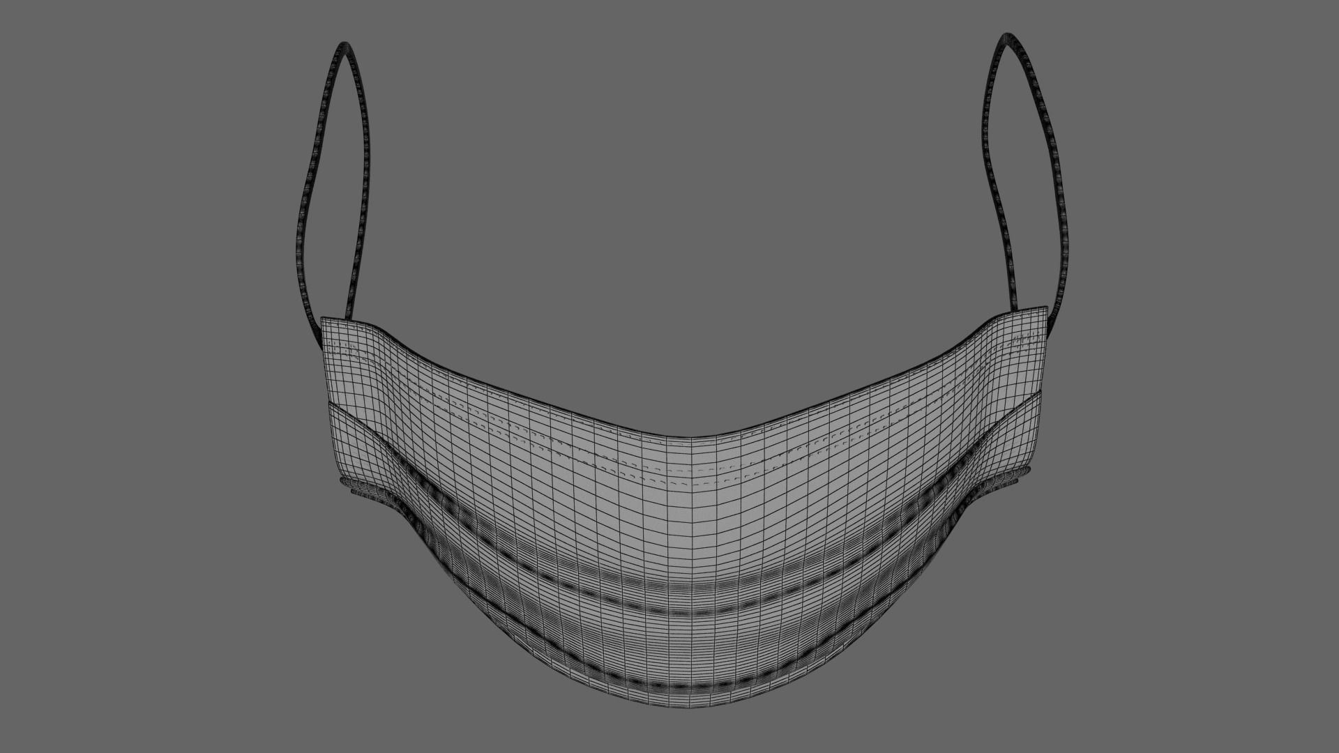 Medical Mask Low-poly 3D model_31