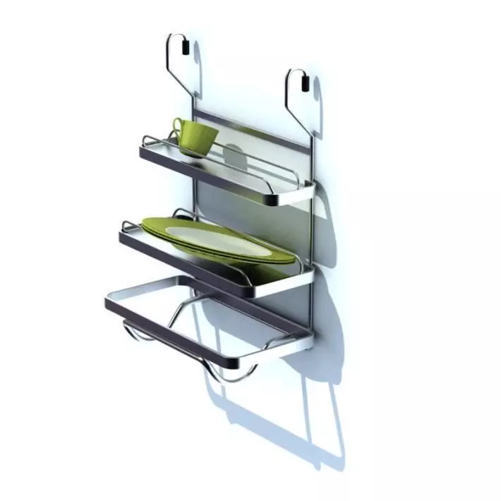 Compact White Dish Rack 3D model | CGTrader