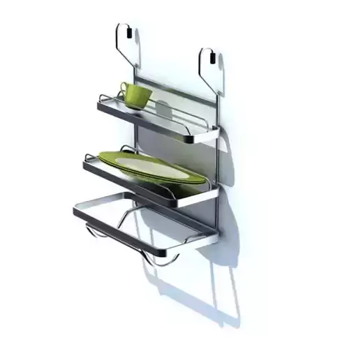 Compact White Dish Rack