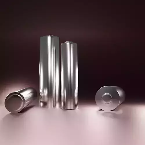 Battery three metal cylinders 3D model