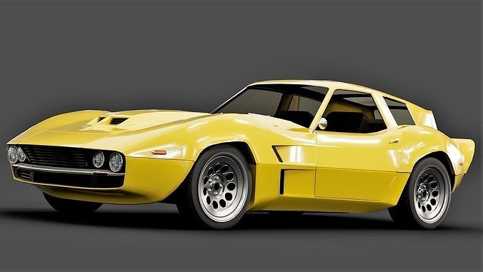 Vintage shooting brake sports coupe Low-poly 3D model
