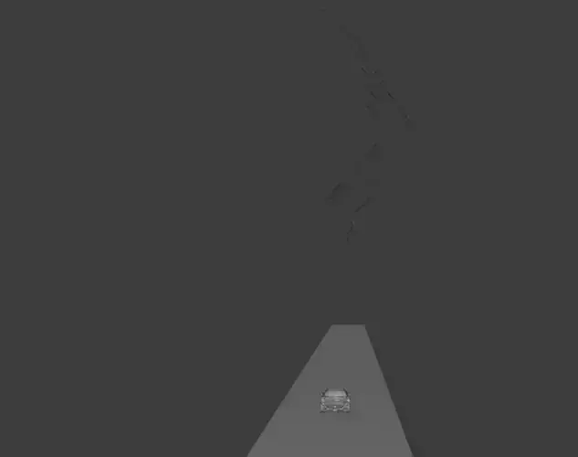 Lightining lightning bolt in night sky 3D model