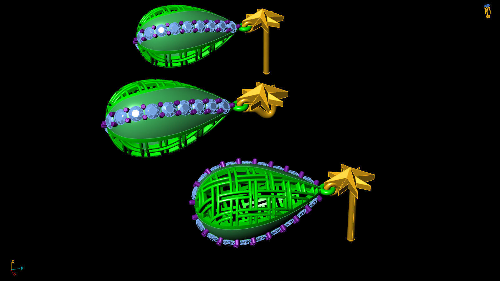 pendant - tear drop- 3D print model_1