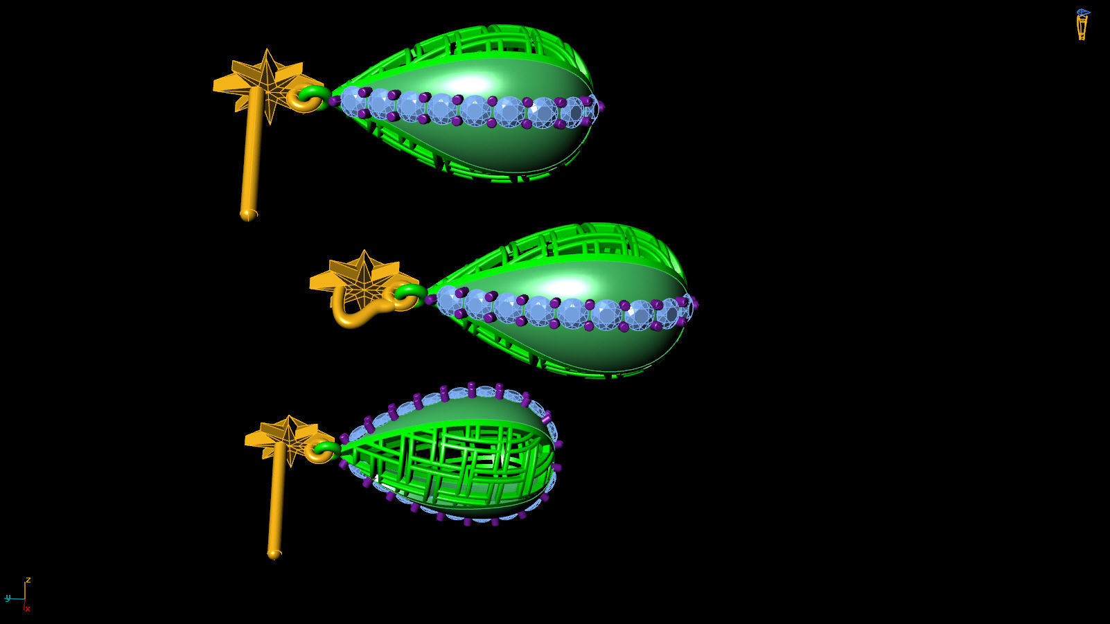 pendant - tear drop- 3D print model_4