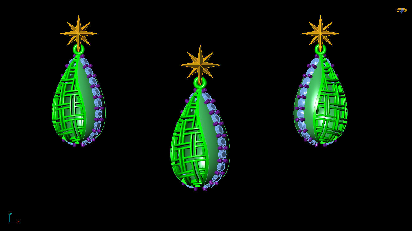 pendant - tear drop- 3D print model_2