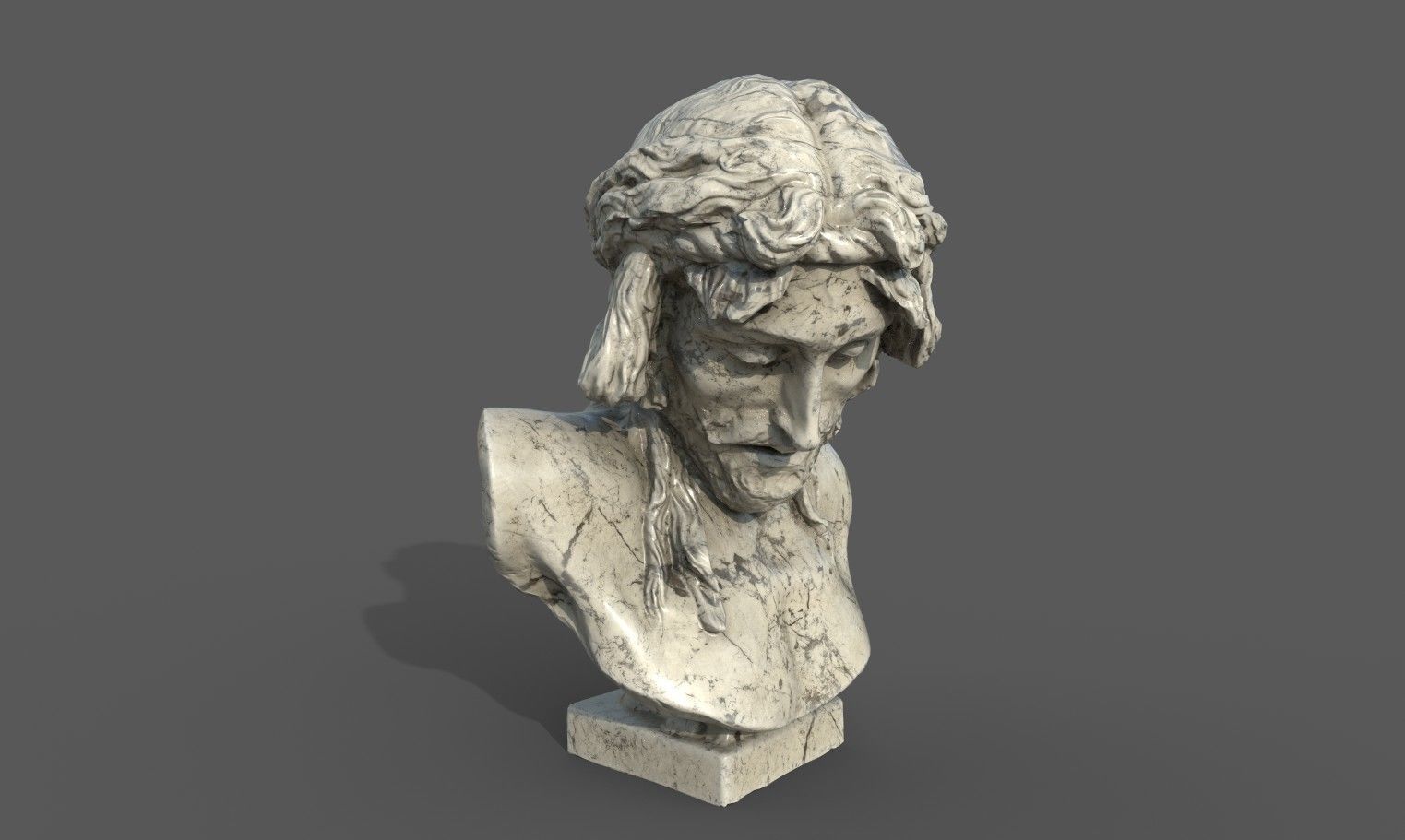 Bust of Christ on the Crucifix Low-poly 3D model_9
