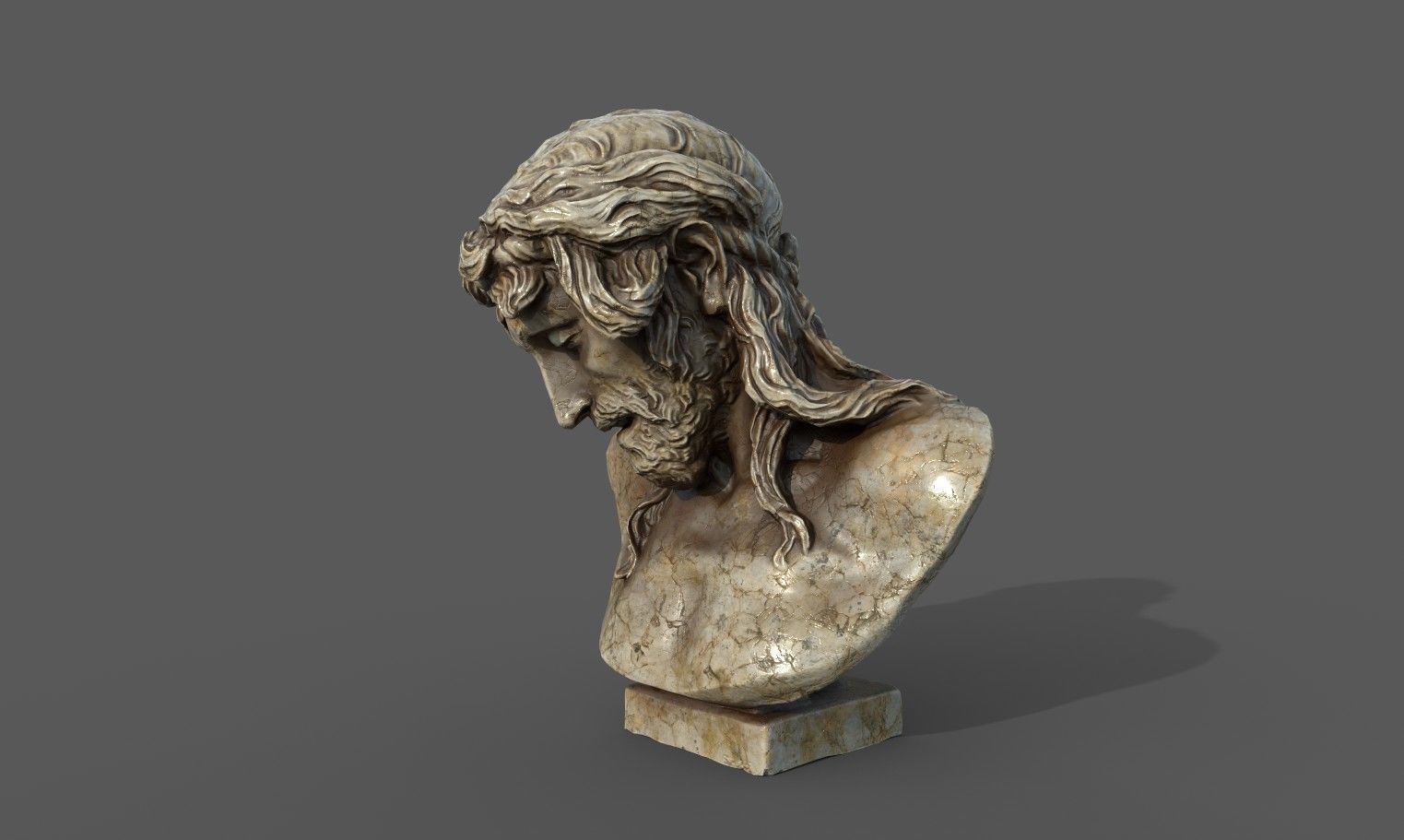 Bust of Christ on the Crucifix Low-poly 3D model_6