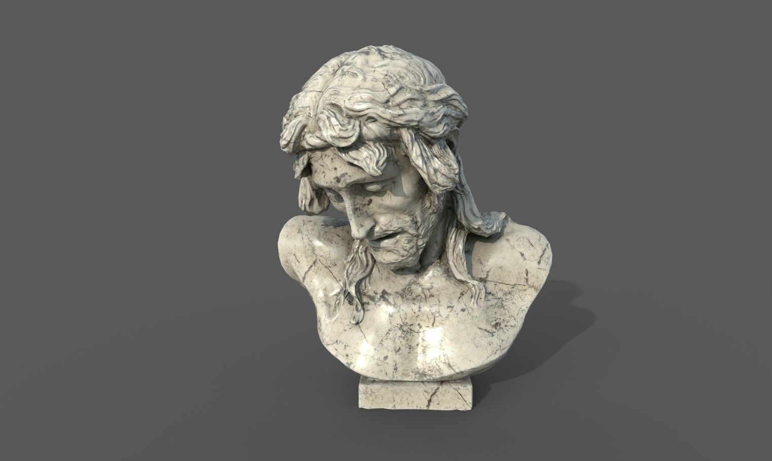 Bust of Christ on the Crucifix Low-poly 3D model_10