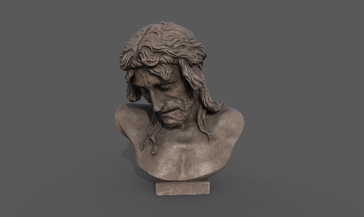 Bust of Christ on the Crucifix Low-poly 3D model_2