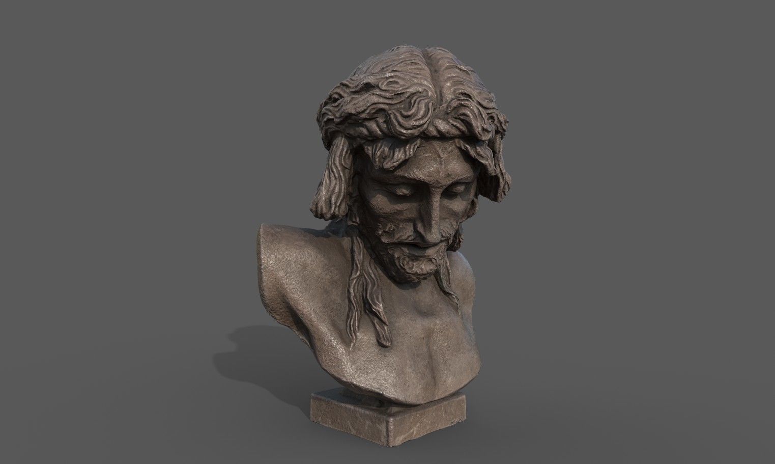 Bust of Christ on the Crucifix Low-poly 3D model_4