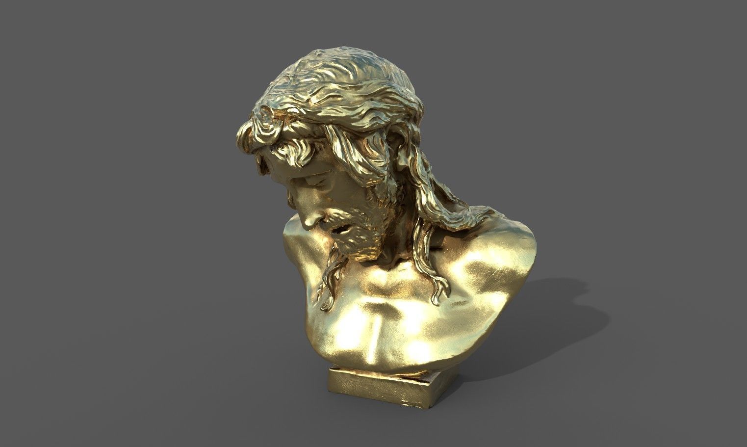 Bust of Christ on the Crucifix Low-poly 3D model_14