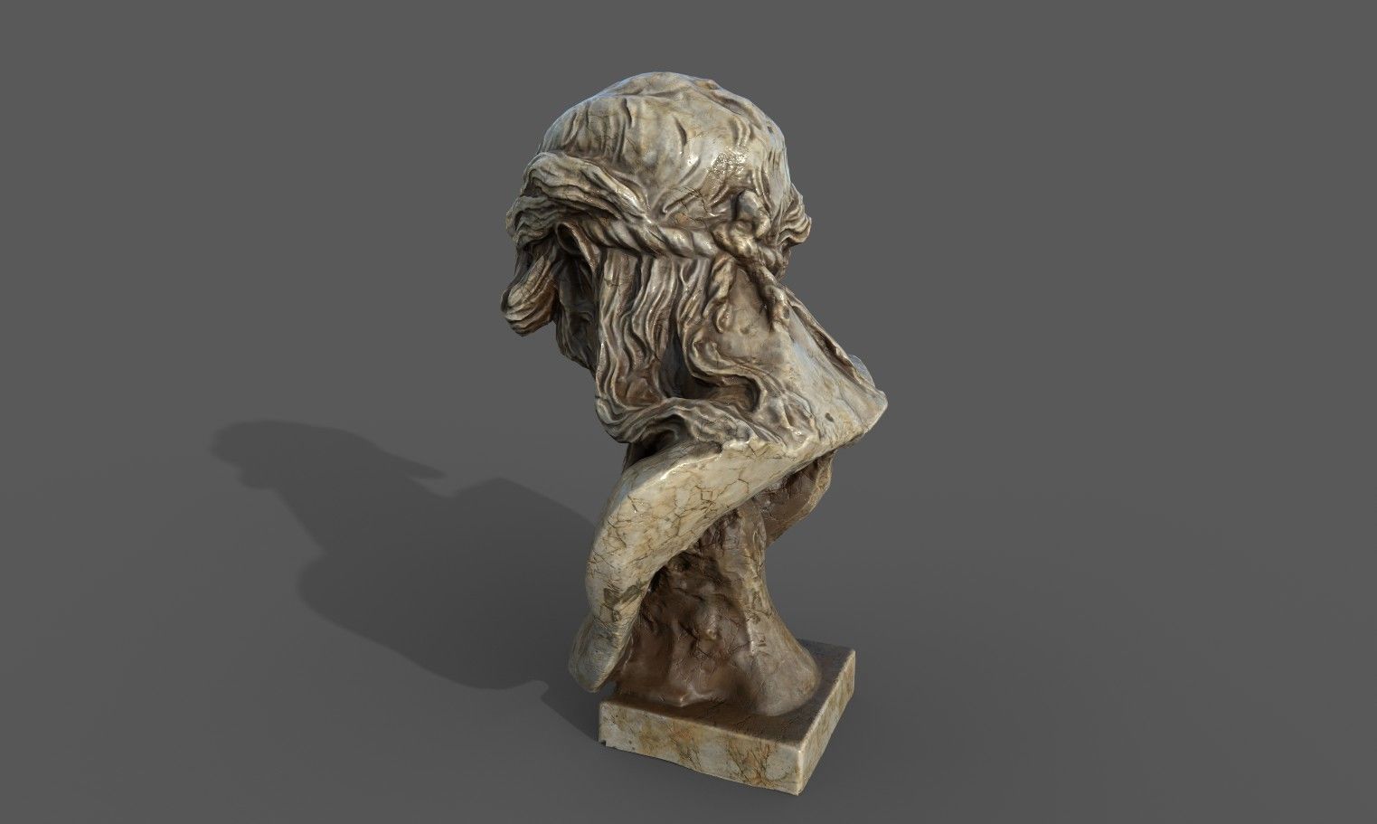 Bust of Christ on the Crucifix Low-poly 3D model_5