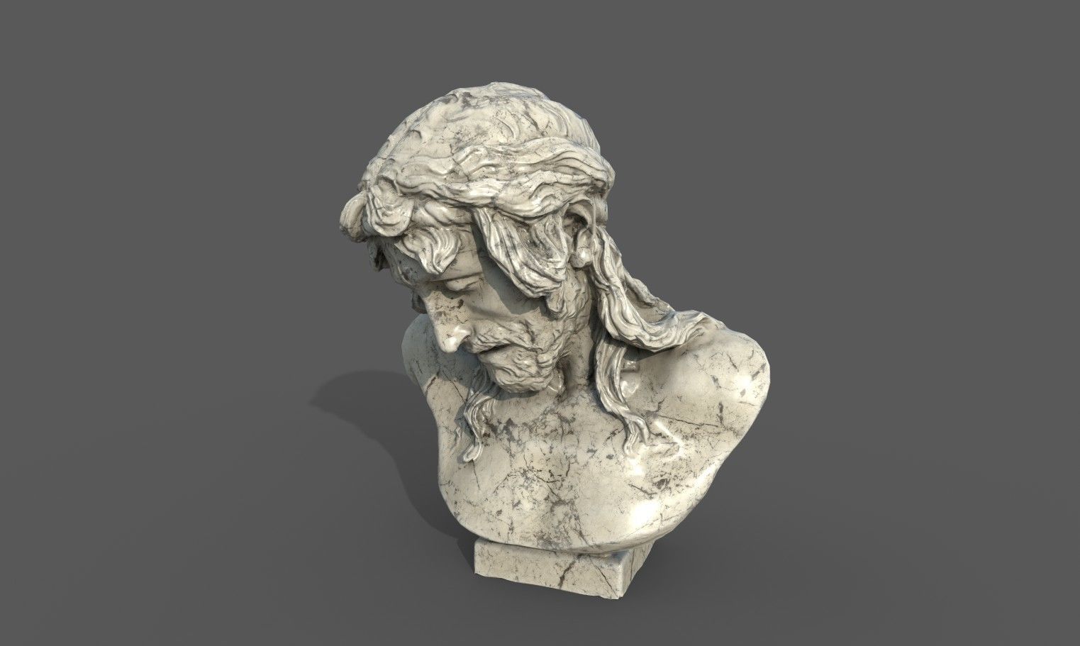 Bust of Christ on the Crucifix Low-poly 3D model_11