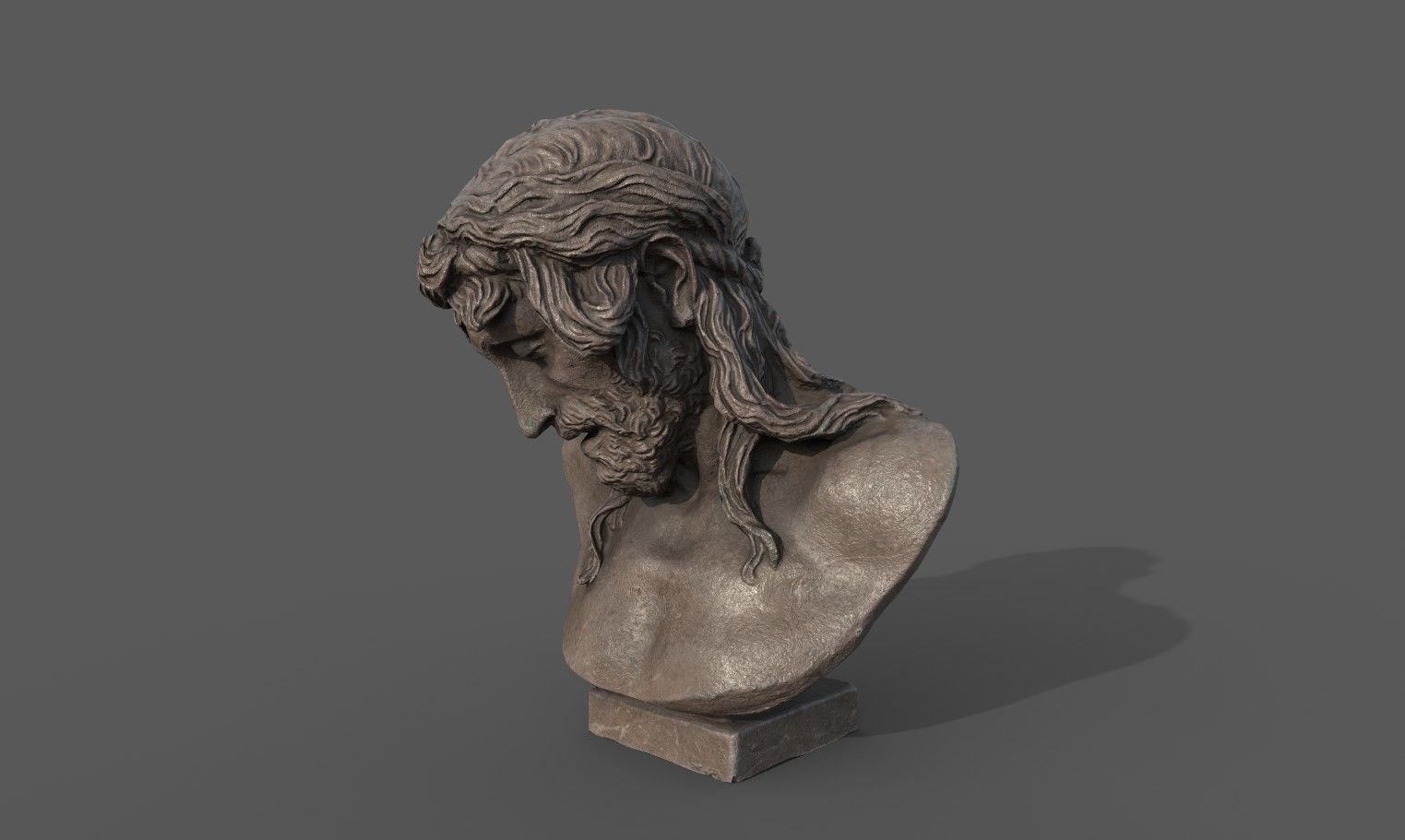 Bust of Christ on the Crucifix Low-poly 3D model_1