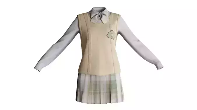 Student uniform japanese style yellow v30