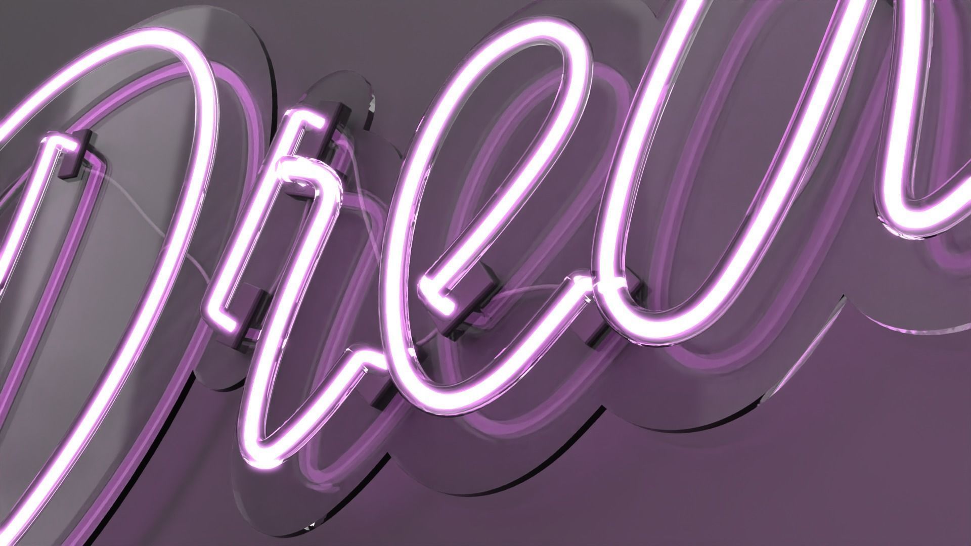 Dreamer - Neon Sign 3D model_5