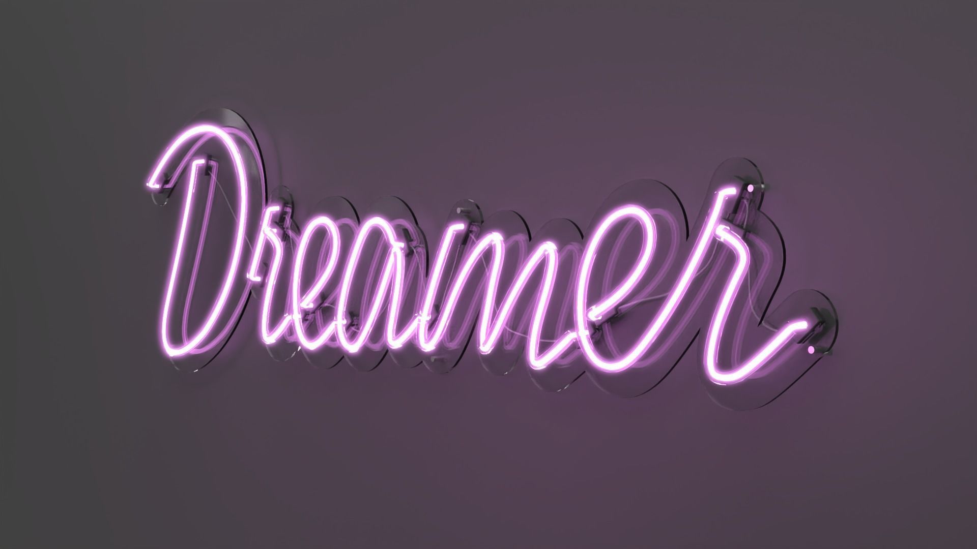 Dreamer - Neon Sign 3D model_3