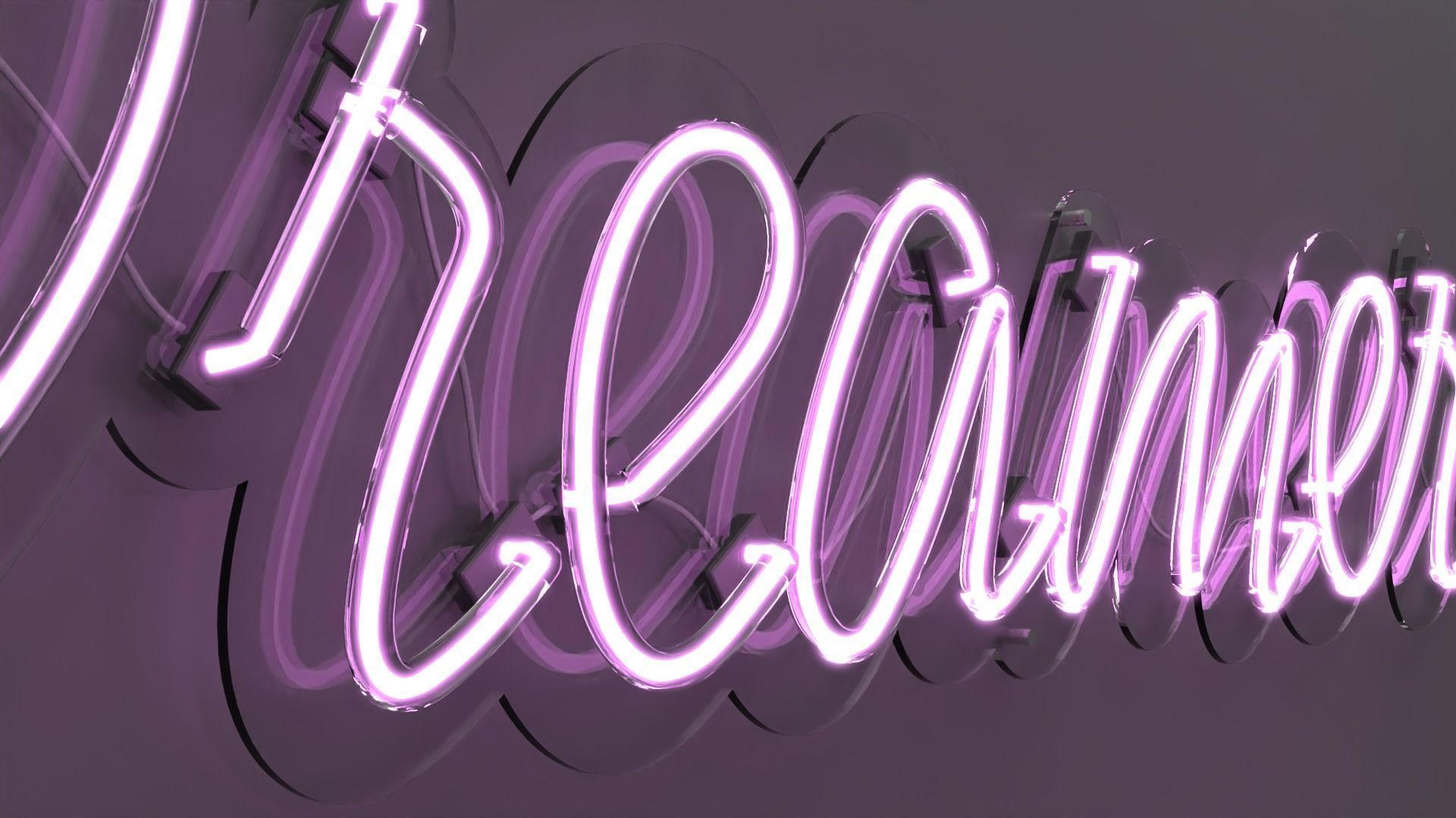 Dreamer - Neon Sign 3D model_1