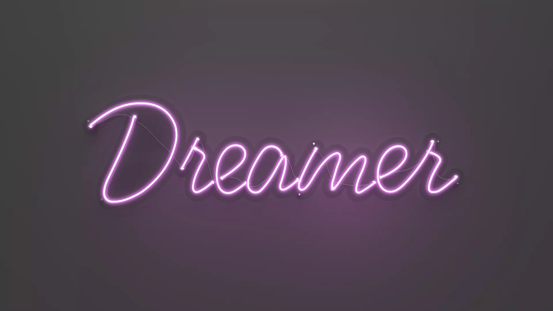 Dreamer - Neon Sign 3D model_0